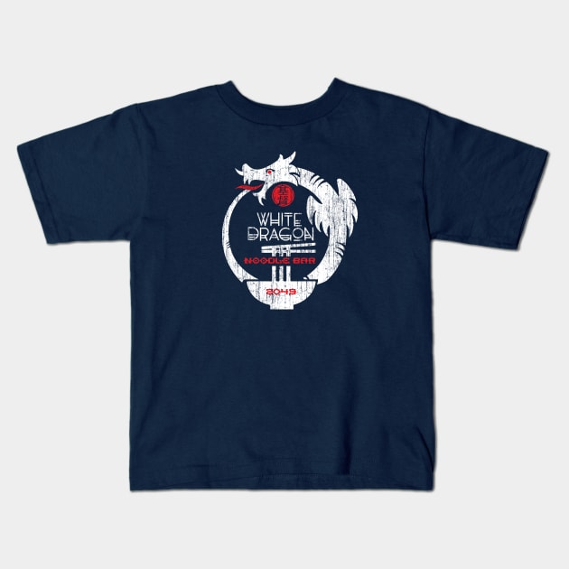 White Dragon Noodle bar Kids T-Shirt by silvercloud